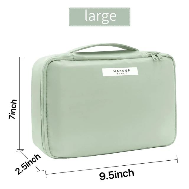 Alt view image 7 of 7 - Queboom Travel Makeup Bag Cosmetic Bag Toiletry Bag for Women & Men, Green