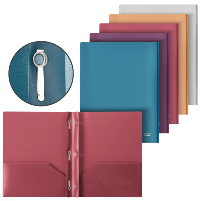Alt view image 7 of 7 - Mr. Pen- Plastic Folders with Pockets and Prong, 5 Pack, Assorted Colors