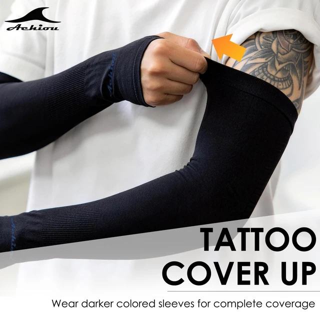 Alt view image 4 of 7 - Achiou Arm Sleeves for Men Women, Sun Sleeves UV Protection Cooling Sports