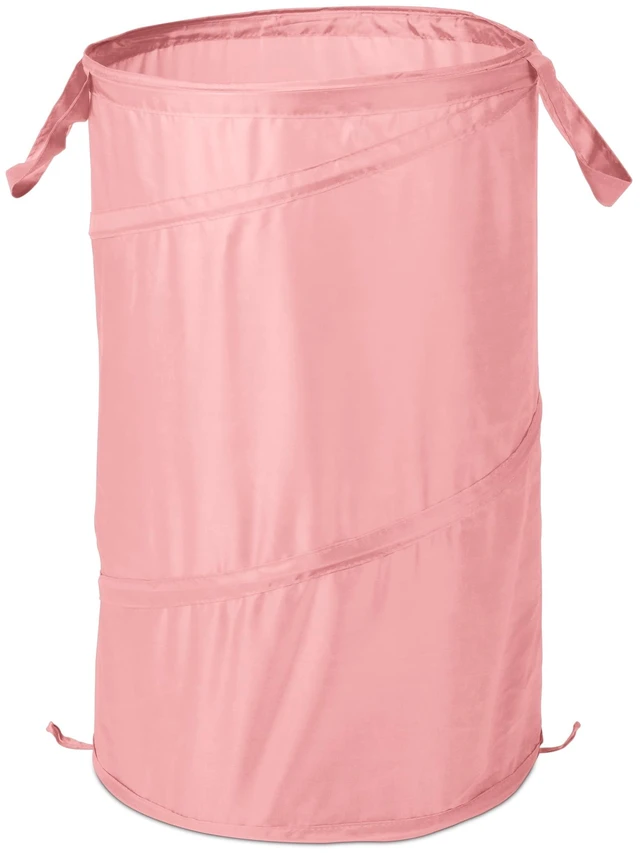 Main image of Mainstays Pop-Up Spiral Polyester Laundry Hamper, Pink