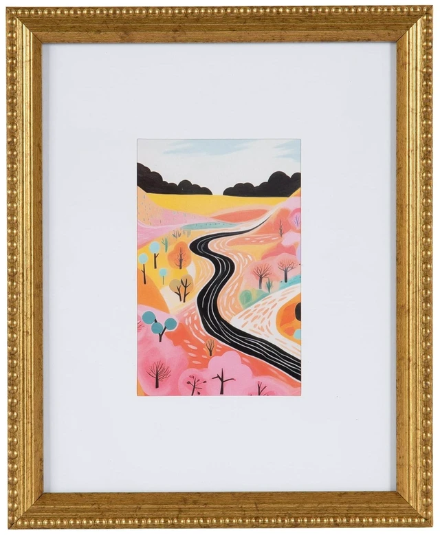 Main image of DesignOvation 8x10 Matted for 4x6 Beaded Gold Decorative Tabletop Picture Frame