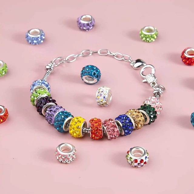 Alt view image 6 of 7 - 50 PCS Large Hole Beads Rhinestone European Crystal Charm Bead