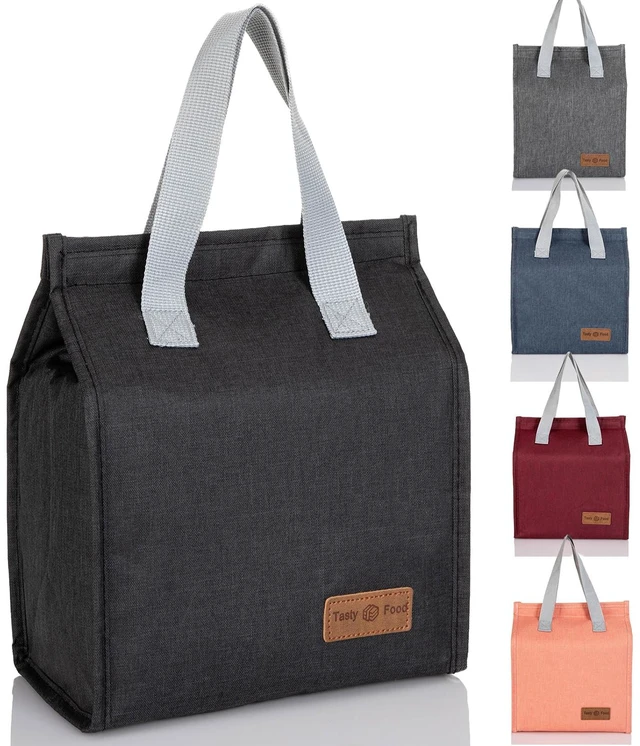 Main image of Smile Rainbow Lunch Bag, Insulated Lunch Bag for Women Men Leakproof Cooler Tote Bag Reusable Lunch Box for Office,Work,Picnic, Hiking or Beach (1, Black)