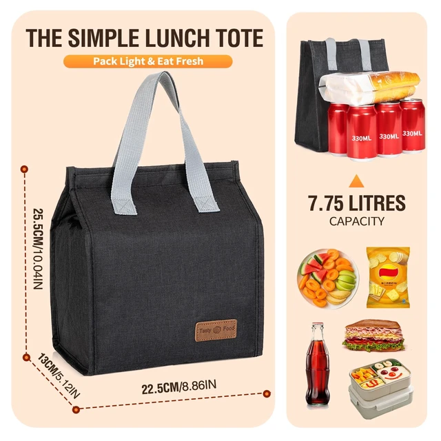 Alt view image 4 of 6 - Smile Rainbow Lunch Bag, Insulated Lunch Bag for Women Men Leakproof Cooler Tote Bag Reusable Lunch Box for Office,Work,Picnic, Hiking or Beach (1, Black)