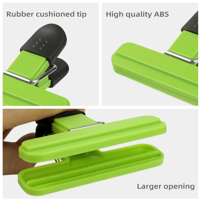 Alt view image 4 of 7 - 6 Pack Chip Bag Chips Food Clips with Heavy Duty Tight Seal Grip Plastic Bags Clips for Food Storage Assorted Colors Food Bag Clips Snack Clips Small Sizes Kitchen Clip for Coffee Snacks (3 Colors)