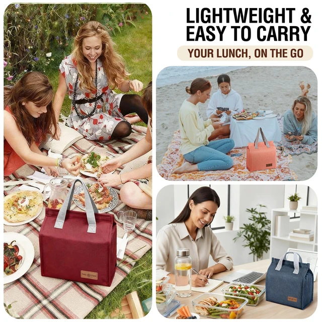 Alt view image 6 of 6 - Smile Rainbow Lunch Bag, Insulated Lunch Bag for Women Men Leakproof Cooler Tote Bag Reusable Lunch Box for Office,Work,Picnic, Hiking or Beach (1, Black)