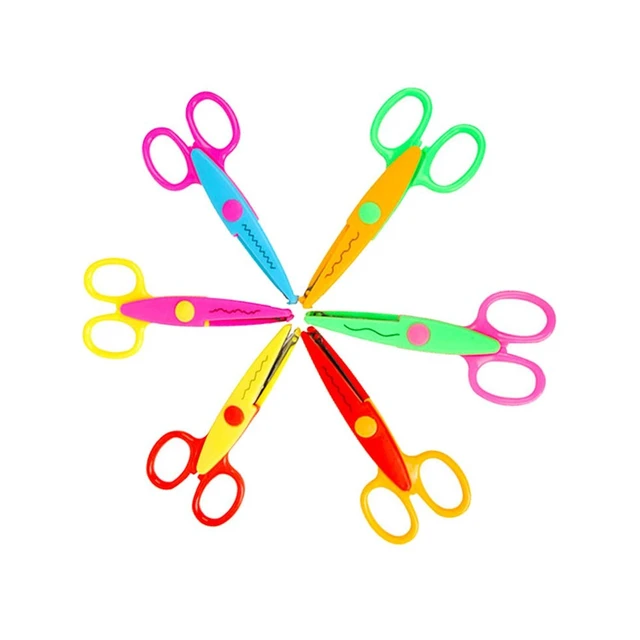 Alt view image 2 of 5 - Jialeey Plastic Kids Design Safety Art Scissors Creative Crafts Scissors Paper Scrapbooking Decorative Wave Lace Edge Cutters Set 6 PCS