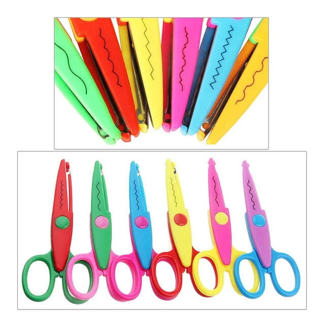 Alt view image 4 of 5 - Jialeey Plastic Kids Design Safety Art Scissors Creative Crafts Scissors Paper Scrapbooking Decorative Wave Lace Edge Cutters Set 6 PCS