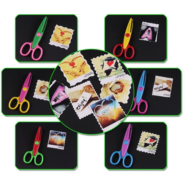 Alt view image 5 of 5 - Jialeey Plastic Kids Design Safety Art Scissors Creative Crafts Scissors Paper Scrapbooking Decorative Wave Lace Edge Cutters Set 6 PCS