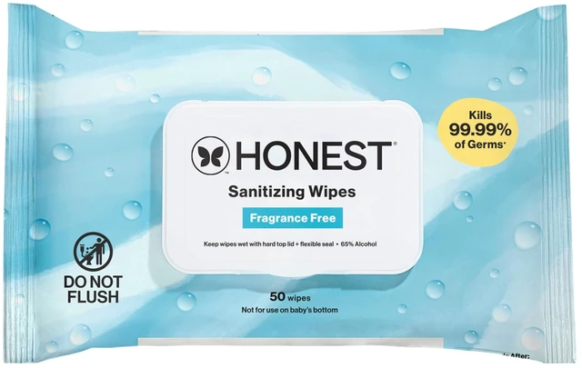 Main image of The Honest Company Sanitizing Wipes, Fragrance-Free, Antibacterial, 50ct