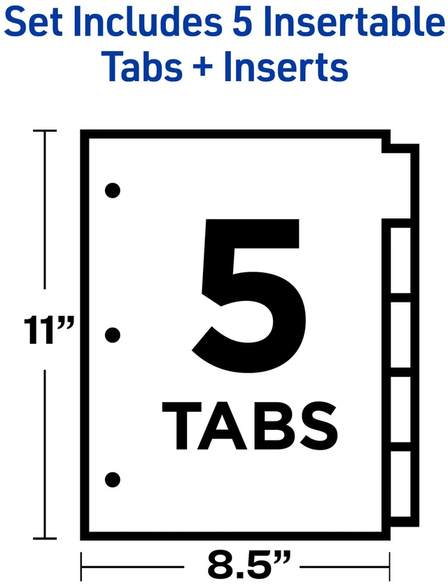 Alt view image 2 of 6 - Avery® Paper Dividers, Insertable Big Tab, 5-Tab, Multicolor, 6 Sets