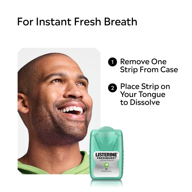 Alt view image 6 of 7 - Listerine PocketPaks Breath Strips, Freshburst, 24 ct, 3 Pack