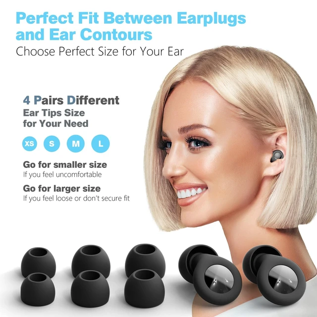 Alt view image 5 of 7 - Ear Plugs for Sleeping Noise Cancelling 30dB Reusable Silicone Earplugs with 8 Ear Tips & Case, Ideal Sleep Ear Plugs, Soft & Cozy Hearing Protection for Sleep, Concerts, Work, Travel & Focus