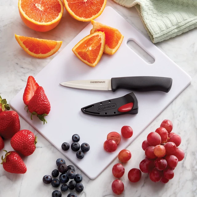 Alt view image 5 of 5 - FARBERWARE Reversible Plastic Cutting Board, 8x10 Inch, White, Dishwasher Safe, Non-Porous and Durable for Chopping, Slicing, Prep, Easy to Store