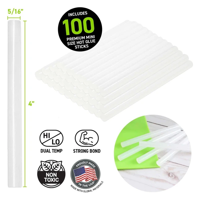Alt view image 3 of 6 - Surebonder Clear, All Purpose, All Temp., Mini Size Hot Glue Sticks 0.27 in. Diameter, 4 in. Length -100 Pack
