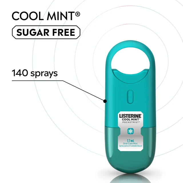 Alt view image 2 of 7 - Listerine Pocketmist Oral Care Mist, Cool Mint, 0.26 fl. oz/7.7 mL x 2