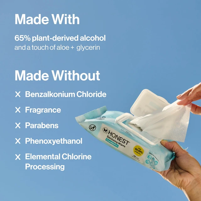 Alt view image 6 of 7 - The Honest Company Sanitizing Wipes, Fragrance-Free, Antibacterial, 50ct