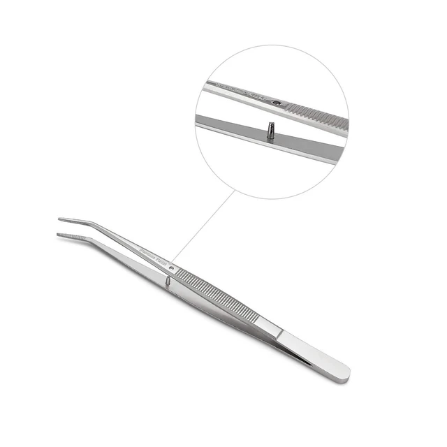 Alt view image 6 of 7 - Stainless Steel Tweezers, with Curved Serrated Tip Multipurpose Sewing Machine Tweezers Forceps for Craft Repairing (2 Pcs set)
