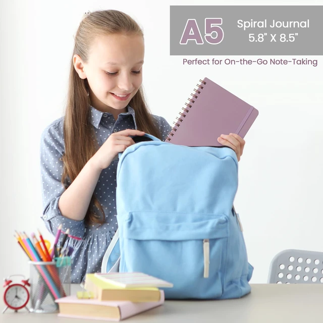 Alt view image 6 of 6 - Lined Spiral Journal Notebook, A5 College Ruled Notebook for Note-Taking