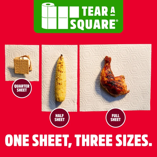 Alt view image 6 of 7 - Brawny Tear-A-Square 3-Ply Paper Towels, 2 Triple Rolls = 6 Regular Rolls