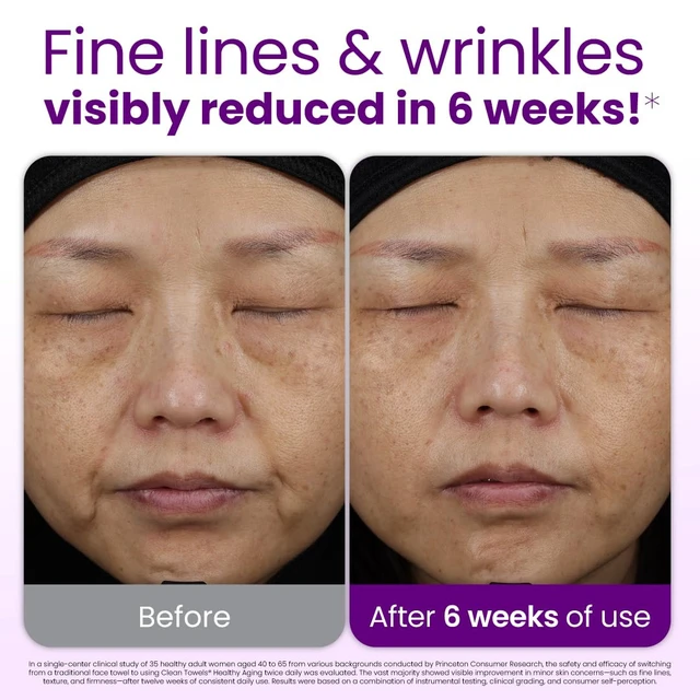 Alt view image 2 of 7 - Clean Skin Club Healthy Aging Clean Towels® XL, Travel Pack, Smooths Fine Lines Wrinkles & Texture, Disposable Face Towels, Anti-Aging Dry Wipes, TSA-Approved Travel Essential (10 Count)