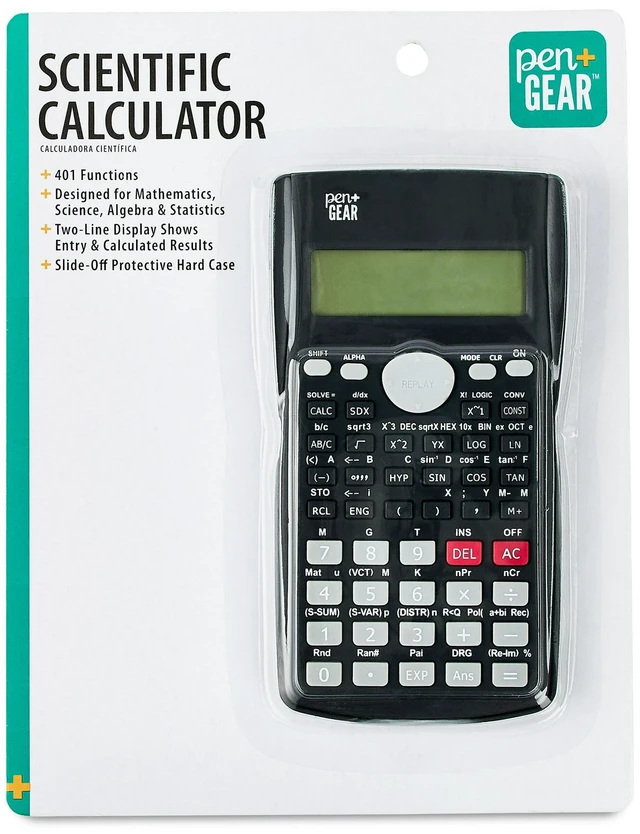 Main image of Pen+Gear SS-6613 Scientific Calculator, 401 Functions, for High School, College Math and Engineering, Black