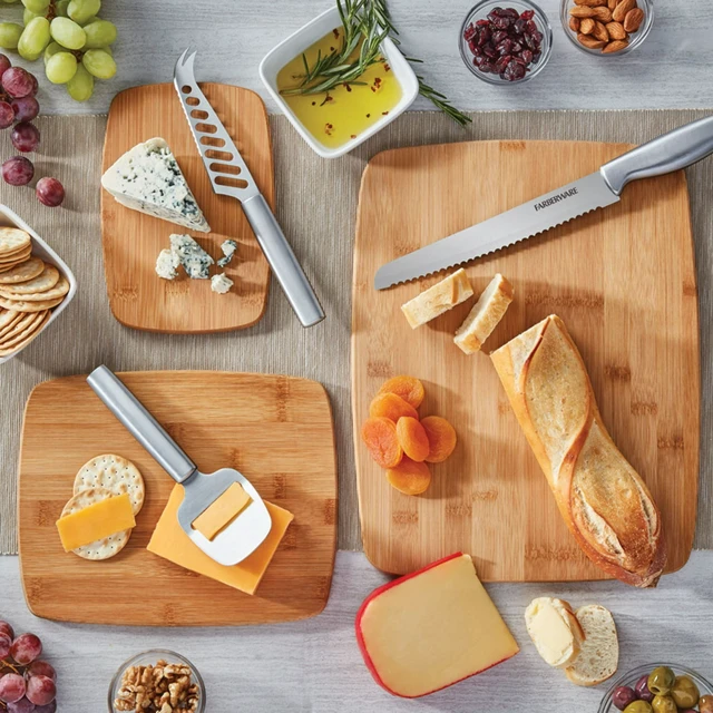 Alt view image 3 of 6 - Farberware Classic 3-Piece Bamboo Cutting Board and Serving Set
