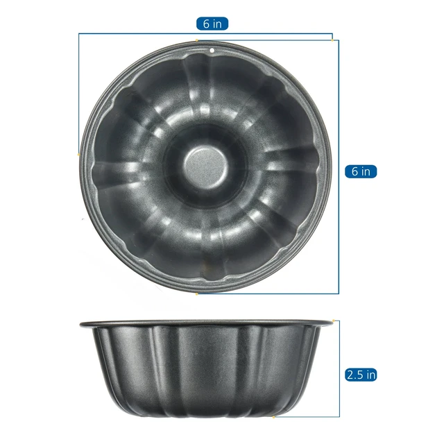 Alt view image 4 of 6 - Mainstays 6 inch Mini Fluted Cake Pan, Carbon Steel