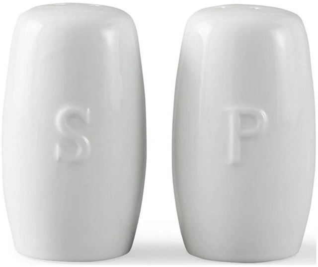 Main image of Better Homes & Gardens White Porcelain Embossed Salt & Pepper Shaker Set