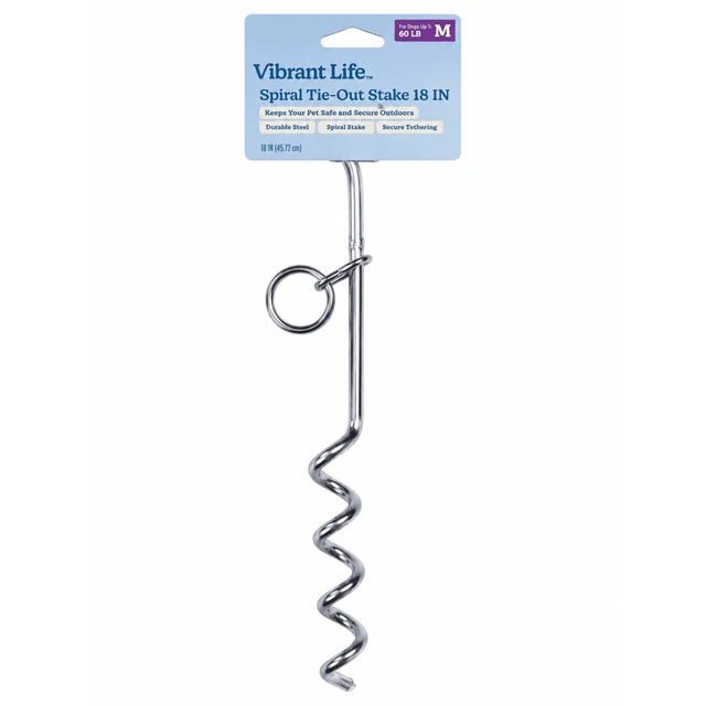 Alt view image 3 of 5 - Vibrant Life Medium Spiral Steel Stake for Dogs, M, 18"