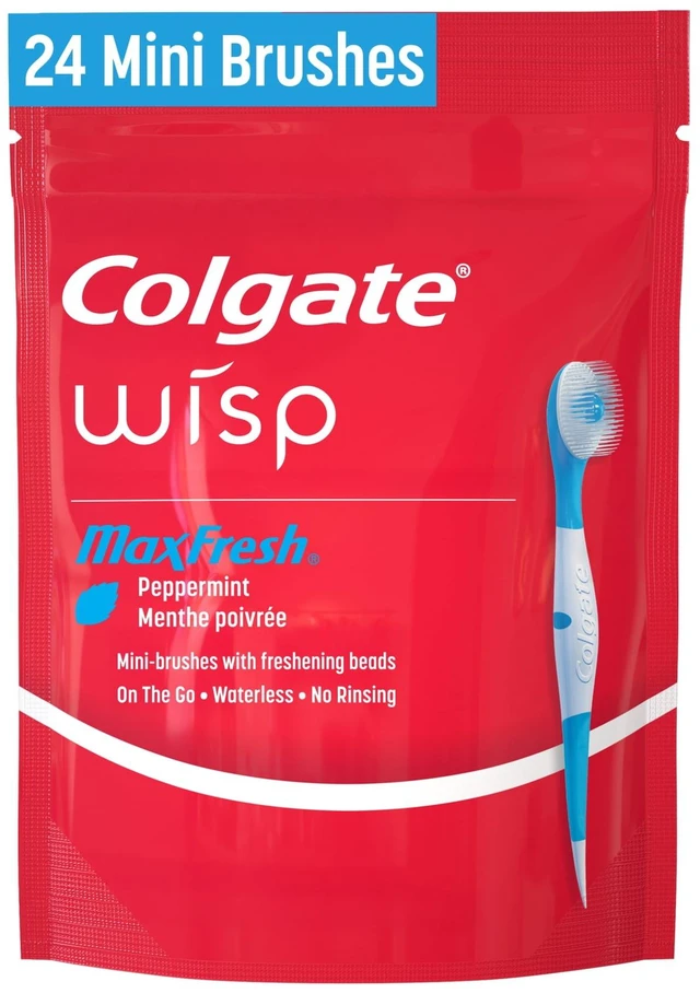 Main image of Colgate Max Fresh Wisp Disposable Travel Toothbrushes, Mini Toothbrush, Peppermint, 24 Count