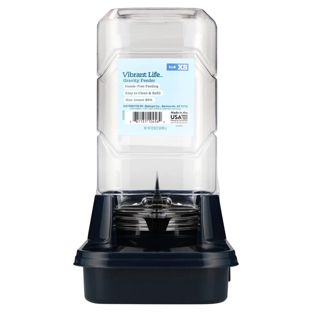 Alt view image 4 of 5 - Vibrant Life 2 lb Gravity Feeder for Extra Small Pets, Navy