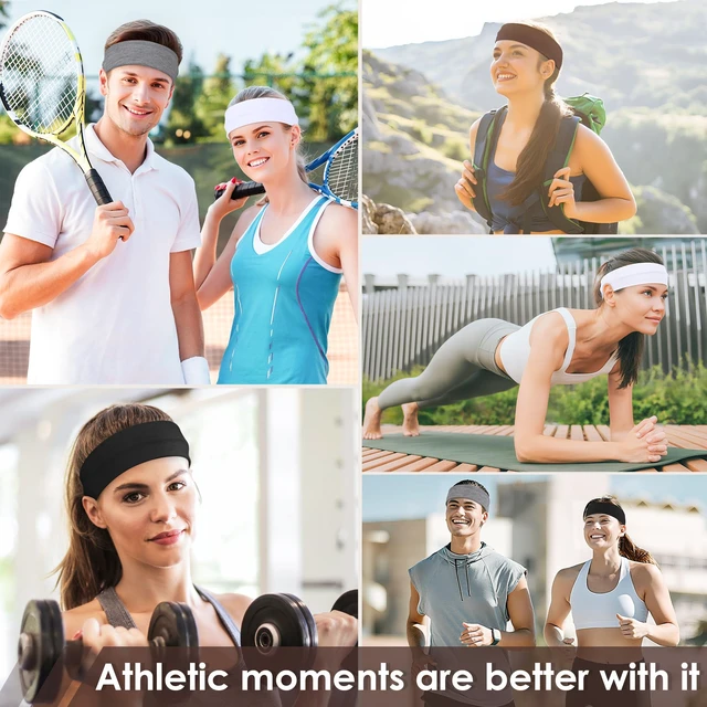 Alt view image 3 of 7 - Ztomine Headbands for Women, 8pcs Stretchy Non Slip Soft Cotton Cloth Hair Bands for Sports, Workout, Yoga and Running