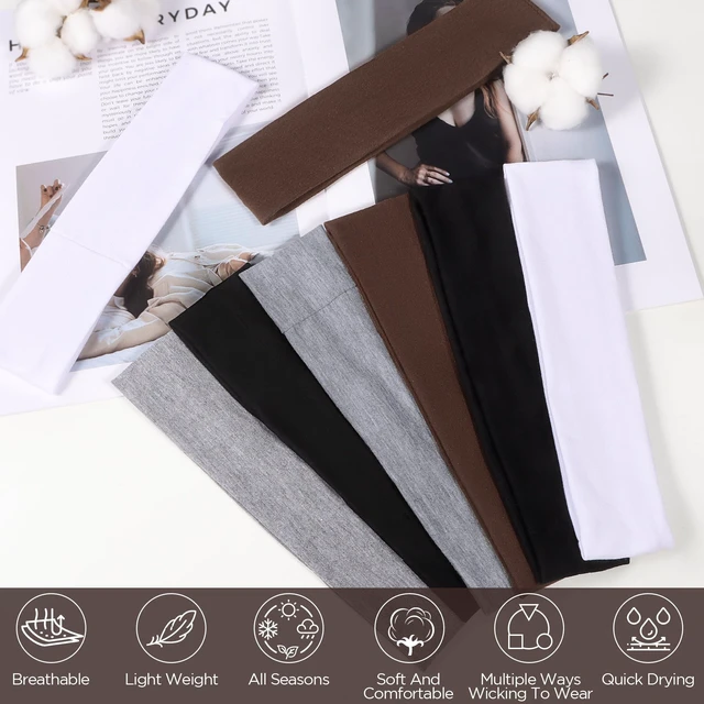Alt view image 4 of 7 - Ztomine Headbands for Women, 8pcs Stretchy Non Slip Soft Cotton Cloth Hair Bands for Sports, Workout, Yoga and Running