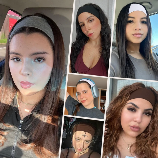 Alt view image 5 of 7 - Ztomine Headbands for Women, 8pcs Stretchy Non Slip Soft Cotton Cloth Hair Bands for Sports, Workout, Yoga and Running