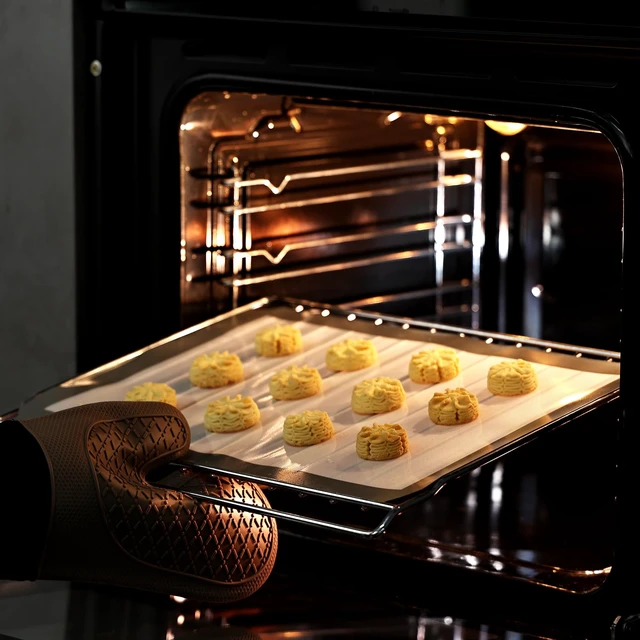Alt view image 2 of 7 - KitchenRaku Silicone Baking Mat, 16.5"x11.6" Non Stick Reusable Silicone Cooking Mat, BPA Free Baking Sheet for Cookies, Macarons Bread & Pastry, Toaster Pad Set of 2