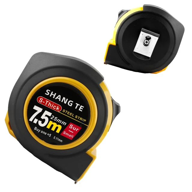 Alt view image 4 of 7 - Tape Measure 25 ft, Steel Measuring Tape Retractable, 25-Foot Basics Self-Locking Measurement Tape, Self Lock Auto Tape Rule Imperial/Metric Measure for Body Measurements