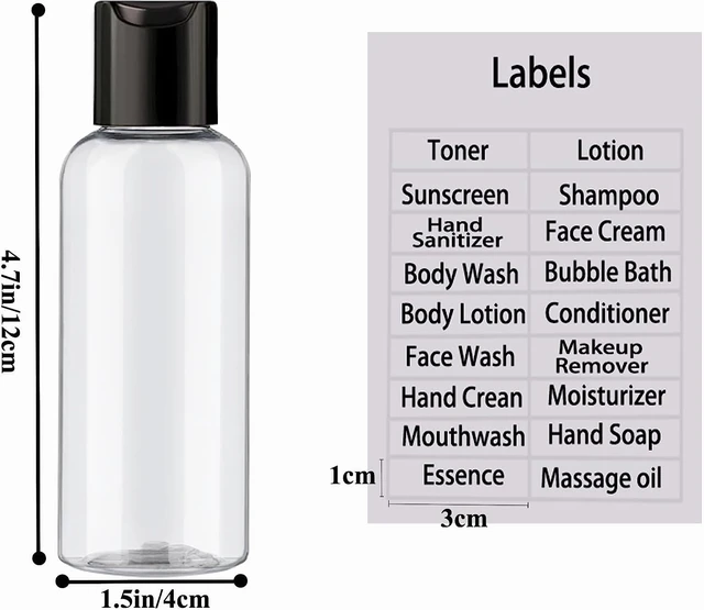 Alt view image 3 of 7 - DNSEN 5 Pack 3.4 oz Travel Bottles for Toiletries TSA Approved Leakproof Plastic Empty Travel Size Bottles Containers with Labels