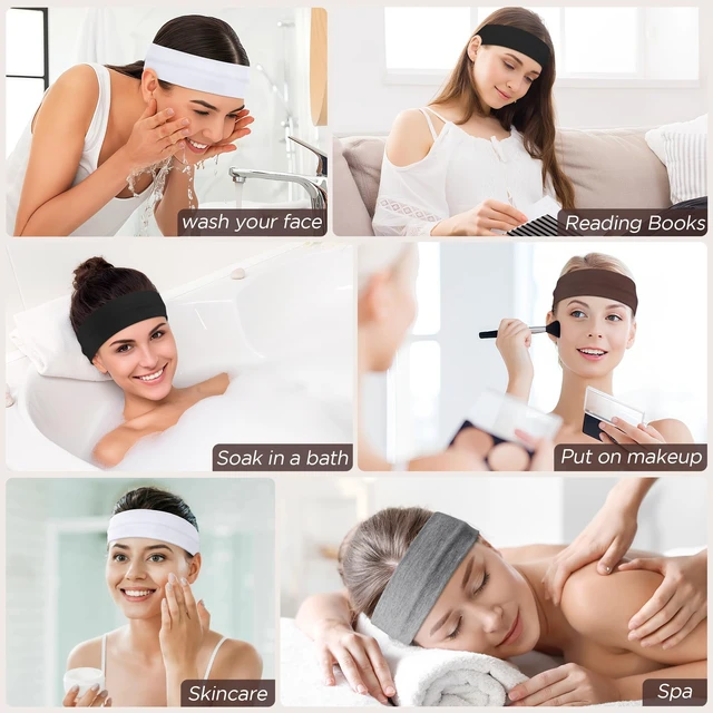 Alt view image 7 of 7 - Ztomine Headbands for Women, 8pcs Stretchy Non Slip Soft Cotton Cloth Hair Bands for Sports, Workout, Yoga and Running