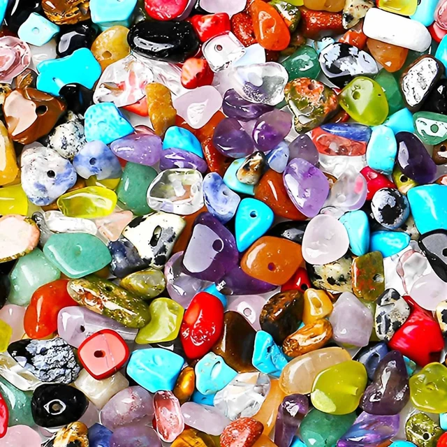 Main image of 200pcs Natural Chip Stone Beads Gemstone Healing Crystal Loose Rocks Bead