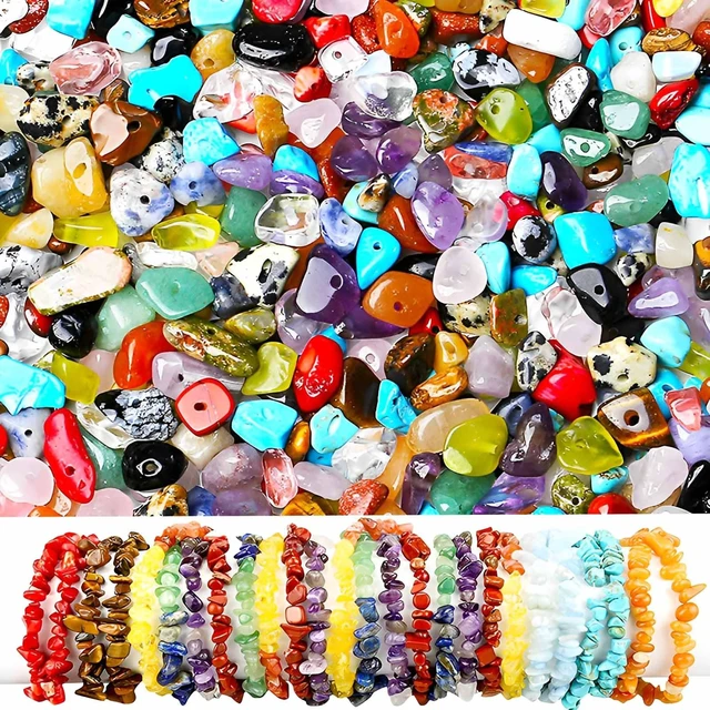 Alt view image 2 of 7 - 200pcs Natural Chip Stone Beads Gemstone Healing Crystal Loose Rocks Bead