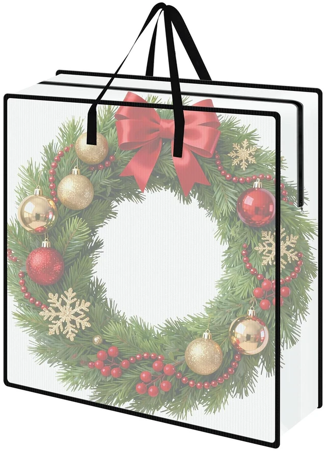 Main image of Wreath Storage Bag, 26" Wreath Storage Container, Clear Moving Bags