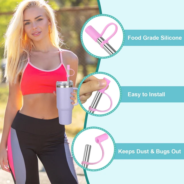 Alt view image 7 of 7 - Reusable Stainless Steel Straws Set 6 PCS with 6 Silicone Tips, 2 Straw Brush, 1 Storage Case, Different Sizes of Metal Straws Reusable, Suitable for 14, 20, 30 oz Cups Tumbler, for Hot/Cold Drinks