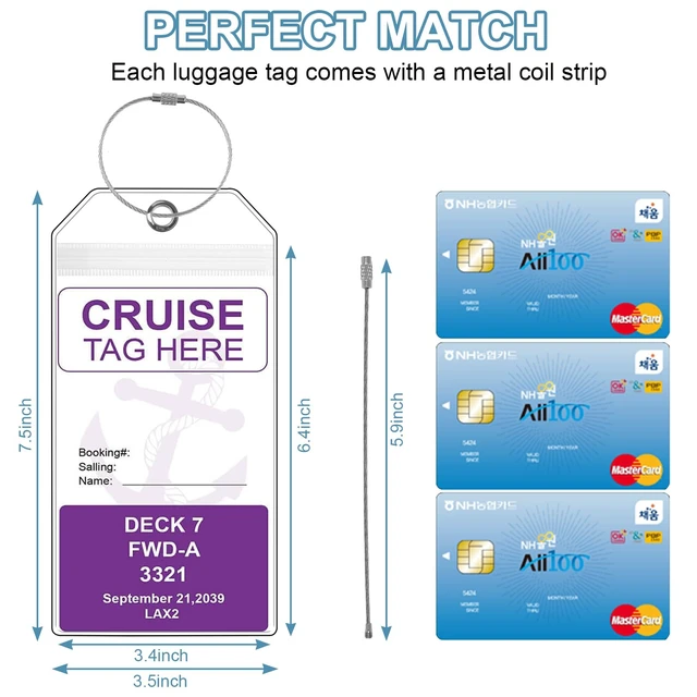 Alt view image 2 of 7 - Cruise Luggage Tag Holder for 2025 Carnival, NCL, MSC Cruises, and Princess Ships