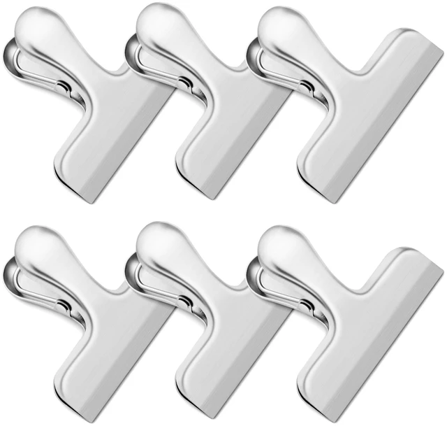 Main image of ANZNKU 6 Pack Chip Clips Bag Clips for Food Snack Kitchen Storage(Silver)
