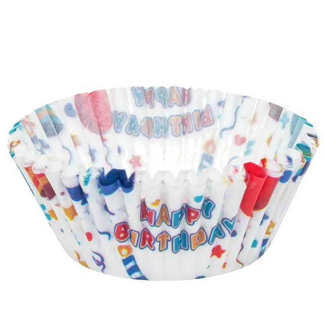 Alt view image 2 of 7 - 200 Paper Cupcake Liners, Muffin Liners or Baking Cups for Desserts, Muffins, Cupcakes and More Treats; Grease Proof, No Smell, Food Grade, Nut Serving Containers (Birthday)
