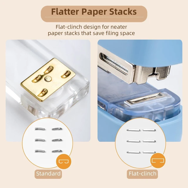 Alt view image 3 of 7 - deli Stapler, Desktop Staplers with Integrated Staple Remover, 45 Sheet Capacity Office Stapler, 2 Pack, Blue