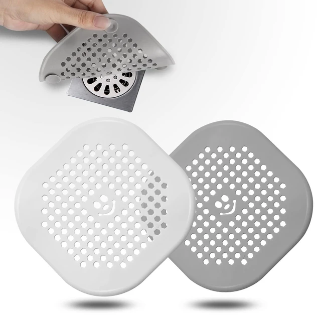 Alt view image 2 of 7 - 2 Pack Drain Hair Catcher Silicone Bathroom Accessories Shower Drain Protector Sink Drain Strainer Hair Stopper for Shower Kitchen Bathroom Tub Grey