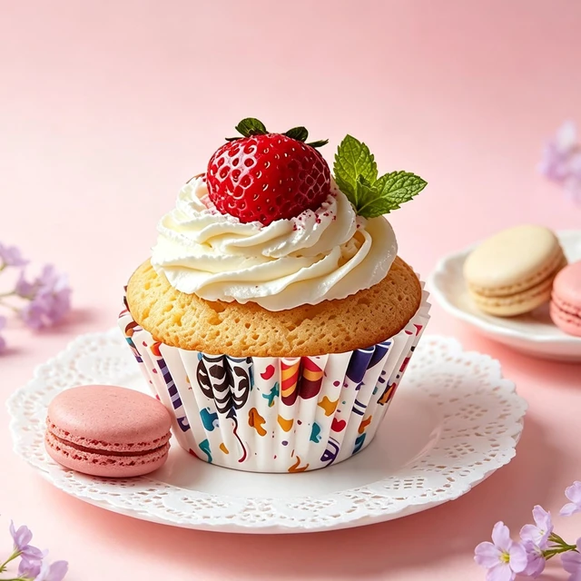 Alt view image 6 of 7 - 200 Paper Cupcake Liners, Muffin Liners or Baking Cups for Desserts, Muffins, Cupcakes and More Treats; Grease Proof, No Smell, Food Grade, Nut Serving Containers (Birthday)
