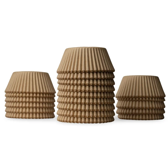 Alt view image 4 of 7 - 200 Paper Cupcake Liners, Muffin Liners or Baking Cups for Desserts, Muffins, Cupcakes and More Treats; Grease Proof, No Smell, Food Grade, Nut Serving Containers (Brown)
